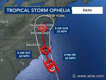 Latest: Tropical Storm Ophelia nears NC, under state of emergency