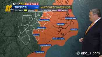 Tropical Storm Ophelia: Off North Carolina coast; landfall expected Friday night or Saturday morning