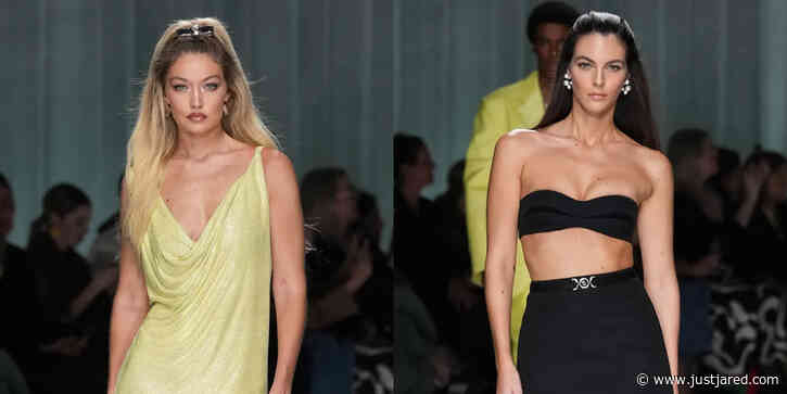 Leonardo DiCaprio's Latest Rumored GFs, Gigi Hadid & Vittoria Ceretti, Walk in Versace Show in Milan