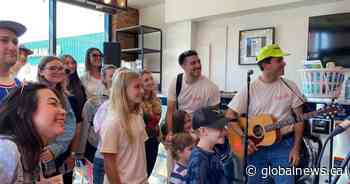 Arkells play songs from new, ‘quieter’ record at cozy Hamilton laundromat