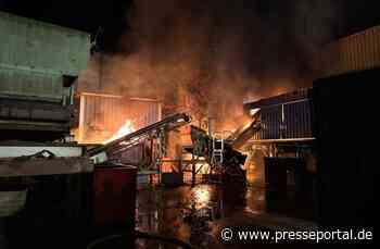 KFV Sigmaringen: Brand in Entsorgungsbetrieb in Herbertingen