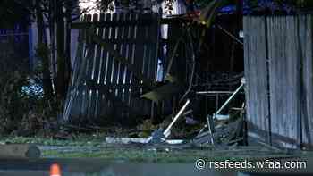 Woman dies after car loses control, crashes into another car and ricochets into electrical pole, backyard of North Texas home, police say