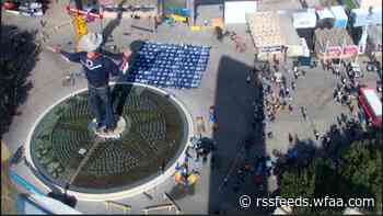 Big Tex went up in Fair Park! Check out his new digs in 2023.