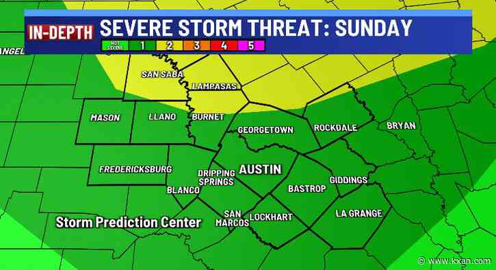 Severe thunderstorms possible Sunday and Monday
