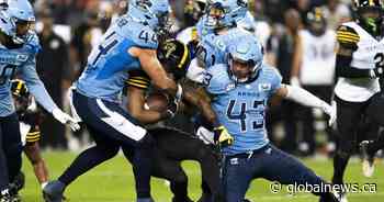 Argonauts complete season sweep of Hamilton Tiger-Cats