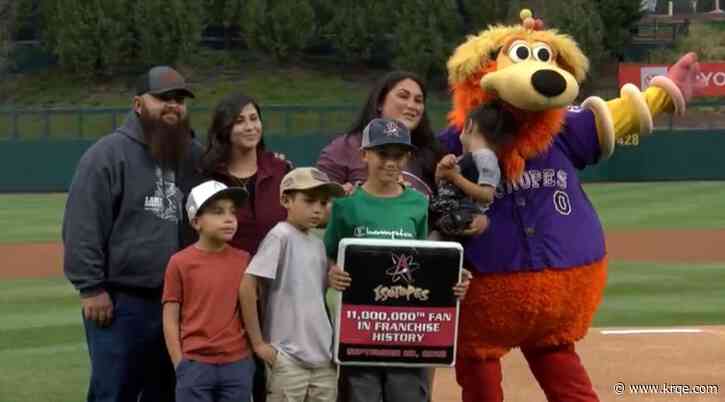 Isotopes celebrate 11-millionth fan to attend baseball game