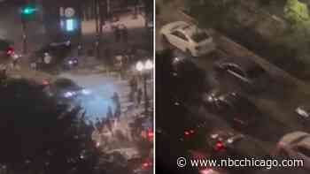 Video captures chaotic scene as cars drift in Chicago's West Loop
