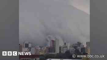 Huge shelf cloud seen over Brazilian city