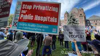 Thousands attended Queen's Park to protest health care privatization in Ontario