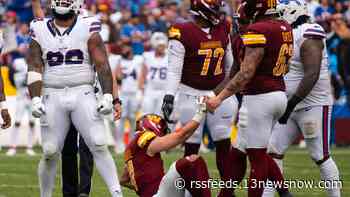 Sam Howell throws 4 interceptions and is sacked 9 times in the Commanders’ 37-3 loss to the Bills