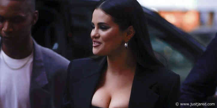 Selena Gomez Rocks Leopard Dress & Tight Corset While Out in Paris This Weekend