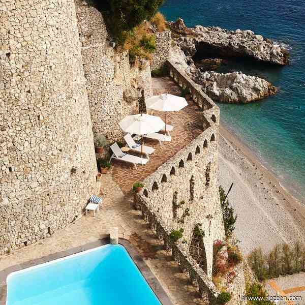 Cliffside hotel on Italy's Amalfi Coast incorporates medieval stone defences