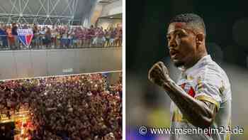 Fans sorgen vor wichtigstem Spiel der Vereinsgeschichte für atemberaubende Stimmung am Flughafen
