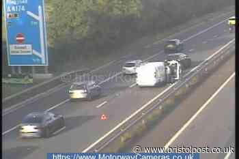 Live: M32 lane closed by crash between van and car