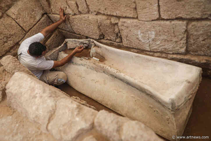 Excavation of Roman Cemetery Reveals Coffins Carved With Images of Grapes and Dolphins