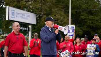 US-Präsident Biden besucht streikende Auto-Gewerkschafter