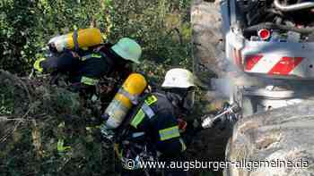 Bagger brennt im Siebentischwald