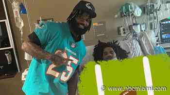 Miami Dolphins' Xavien Howard gifts signed helmet, jersey to high school football player who suffered serious injury