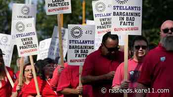 Plymouth autoworkers join UAW picket as strike efforts ramp up at Stellantis and GM