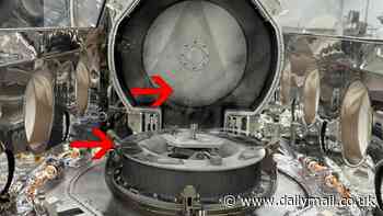 Mysterious black dust found on asteroid sample that crashed to Earth: Canister holding debris from Bennu is covered in an 'unidentifiable' element