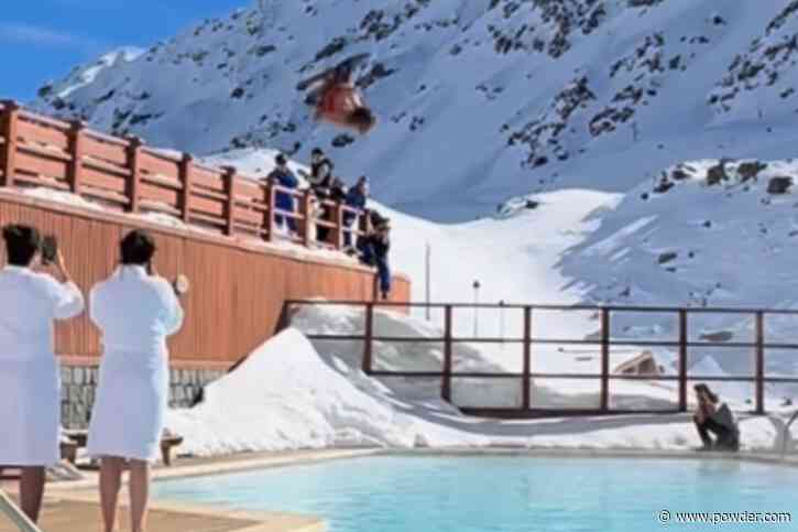 Connery Lundin Flips Into Portillo's Iconic Slopeside Pool