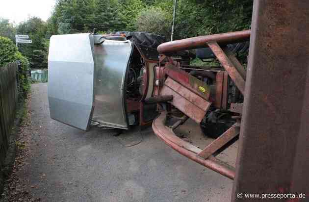 POL-RBK: Bergisch Gladbach - Traktor im Kurvenbereich auf die Seite gekippt - Fahrer schwerverletzt
