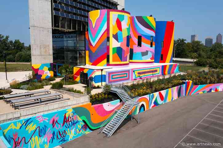 Sarah Cain’s Vibrant Site-Specific Painting at Orange Barrel Media Headquarters Lightens the Columbus, Ohio Landscape