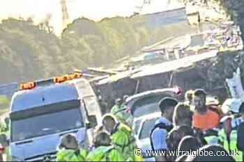 Closure on M53 after coach overturns