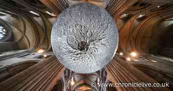 Museum of the moon exhibition goes on display at Northumberland's historic Hexham Abbey