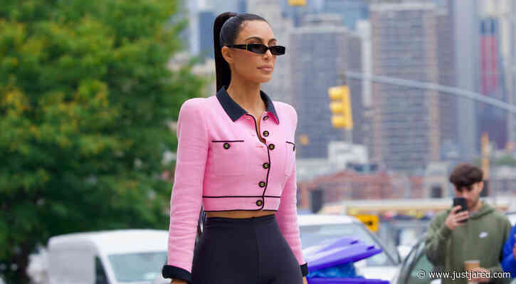 Kim Kardashian Wears a Vintage Pink Chanel Jacket from the Barbie Collection During NYC Outing