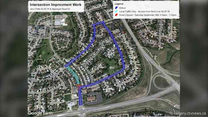 Improvement work to shut down Lethbridge intersection Saturday