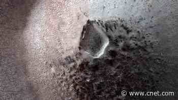 NASA Spots Eerie 'Spider' Shapes in Mars Crater View     - CNET