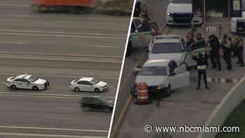 Suspects in custody after high-speed police chase ends in crash in Miami-Dade