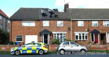 In pictures: Roof collapses after fire devastates Bilton house