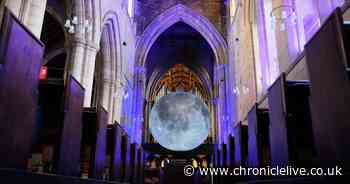 See the giant moon suspended in the nave of Northumberland's historic Hexham Abbey
