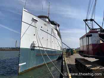 SS Keewatin under renovation at Hamilton shipyard