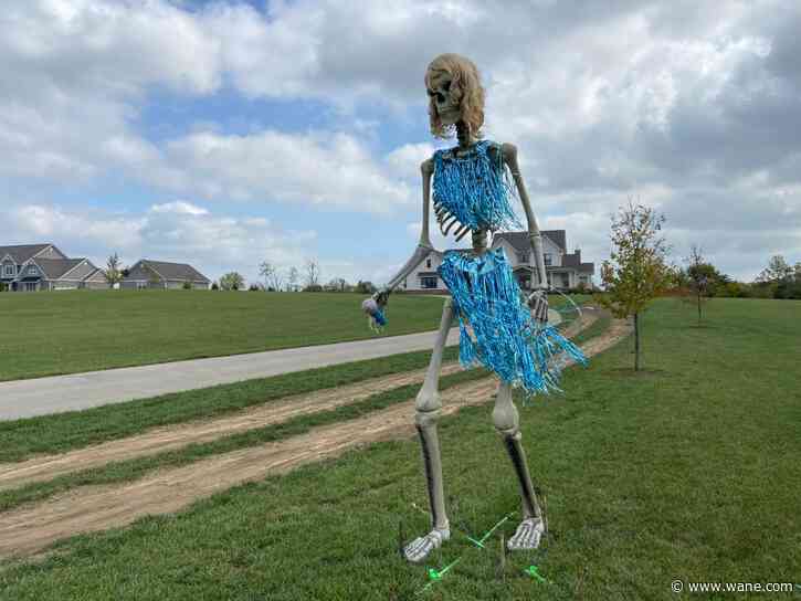 Skeleton Taylor Swift and Travis Kelce create spooky buzz in Zionsville
