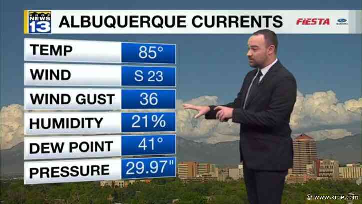 Showers moving through much of New Mexico