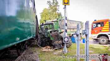Frau nach Kollision von Traktor und Bahn in Lebensgefahr