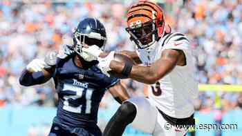 WR Higgins leaves Bengals' loss with rib injury