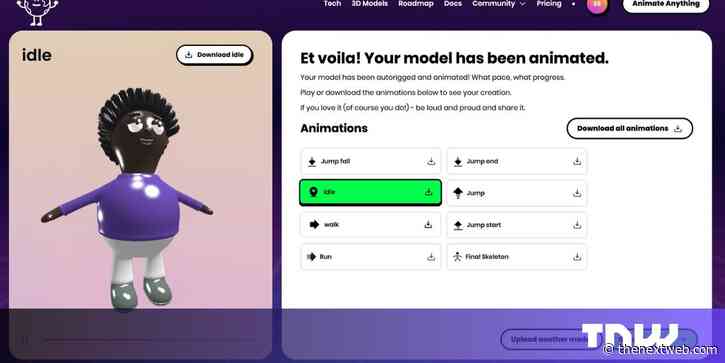 New AI tool promises to rig and animate static models within moments