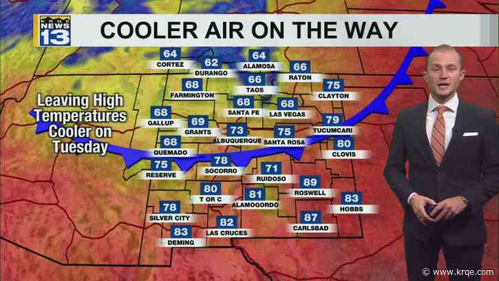 Drier, cooler weather returning Tuesday