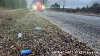 Northern Ont. driver crashed after fleeing RCMP, throwing beer cans out window