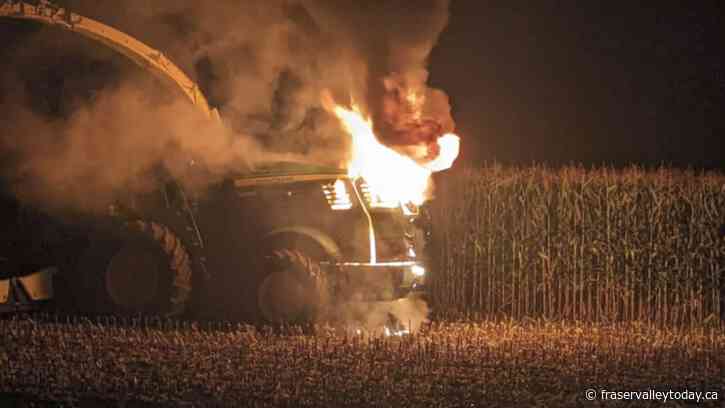 Harvester catches fire in Rosedale over the weekend