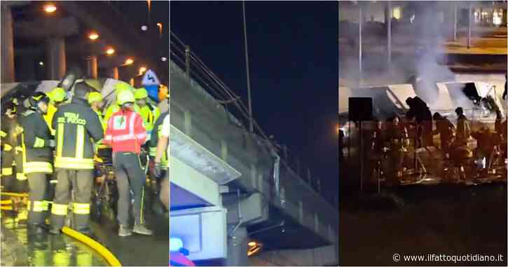 Pullman precipita da un cavalcavia a Mestre e prende fuoco: almeno 20 morti e numerosi feriti. Il sindaco di Venezia: “Scena apocalittica”