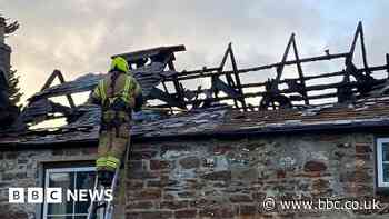 Roof collapses in Carharrack property fire