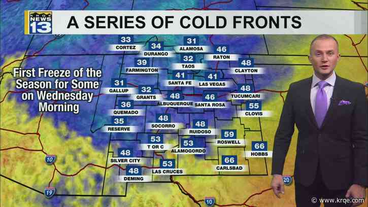 First freeze of the season for parts of New Mexico Wednesday morning