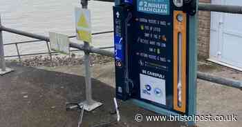 Vandals trash litter picking station and leave beach strewn with rubbish