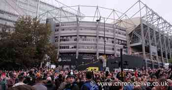 PSG fans march through Newcastle ahead of Champions League match at St James' Park