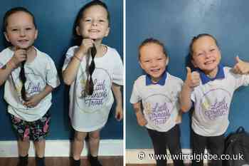 Six-year-old twins cut hair for The Little Princess Trust